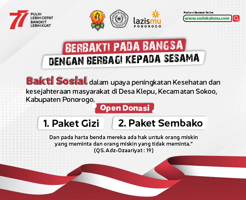 Berbakti Pada Bangsa Dengan Berbagi Untuk Sesama - BAKSOS KLEPU