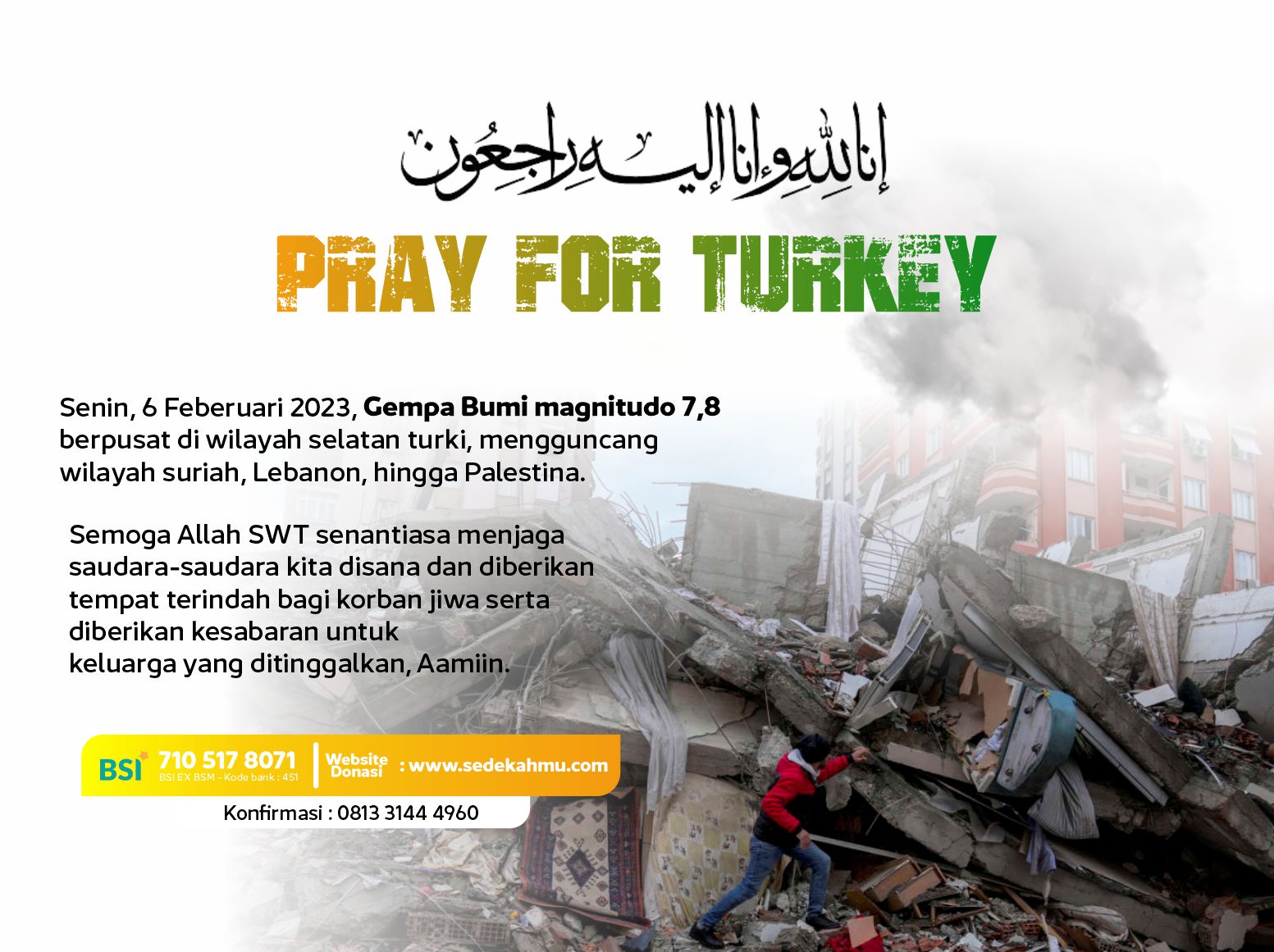 DONASI BENCANA GEMPA DI TURKI