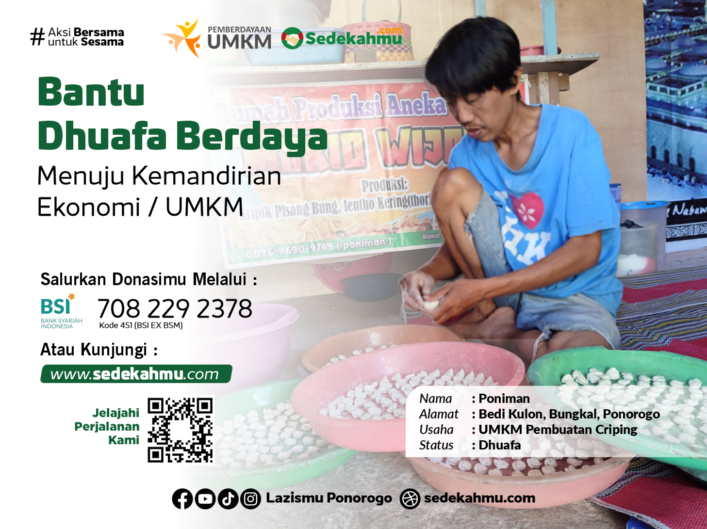 Bantu Pak Poniman Wujudkan Kemandirian Ekonomi